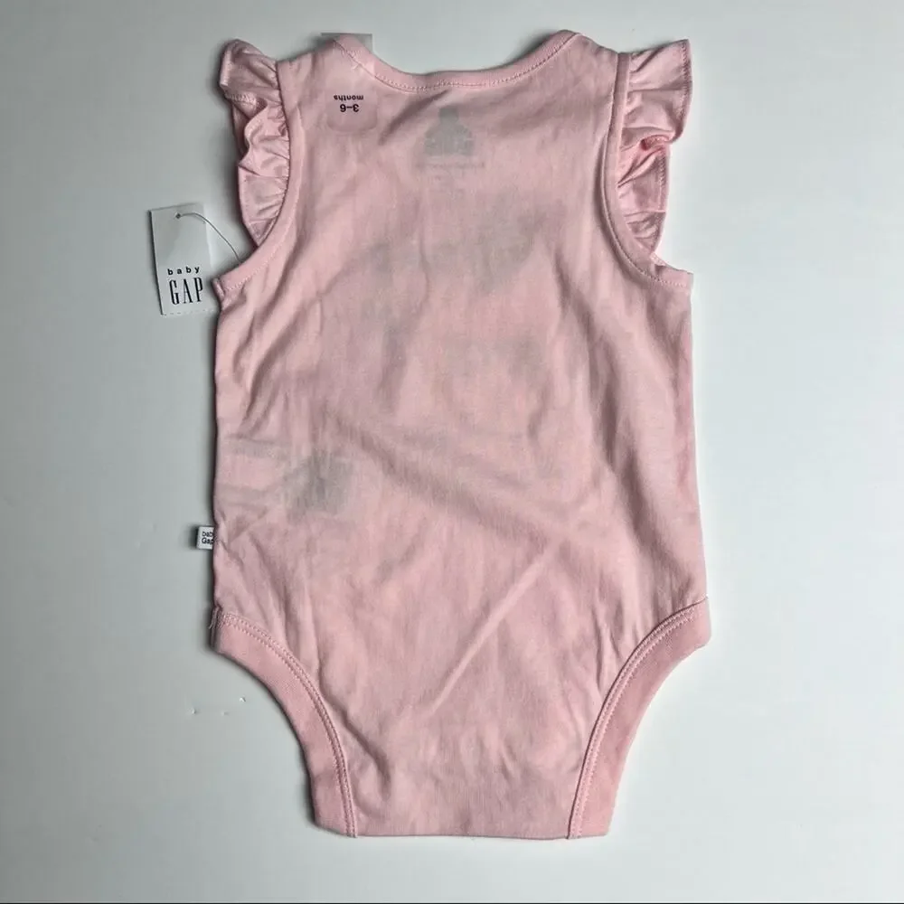 Gap Baby Flutter Sleeve  DAD Graphic Style Snap Closure Onesie Sz 3-6M NWT